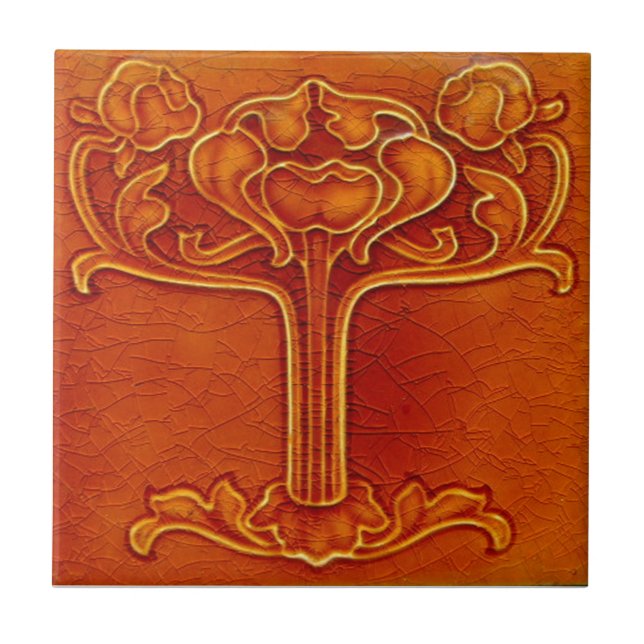 AN005 Art Nouveau Reproduction Antique Tile (Front)