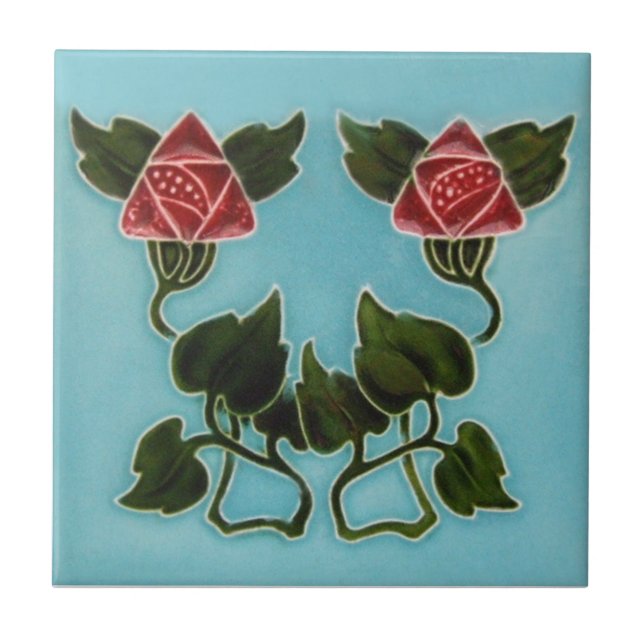 AN052 Art Nouveau Reproduction Antique Tile (Front)