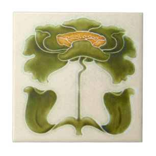 AN055 Art Nouveau Reproduction Antique Tile