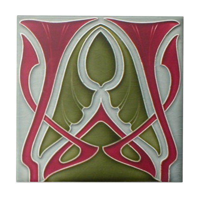 AN071 Art Nouveau Reproduction Antique Tile (Front)