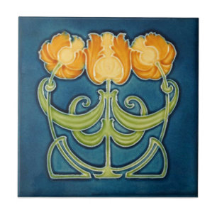 AN081 Art Nouveau Reproduction Antique Tile