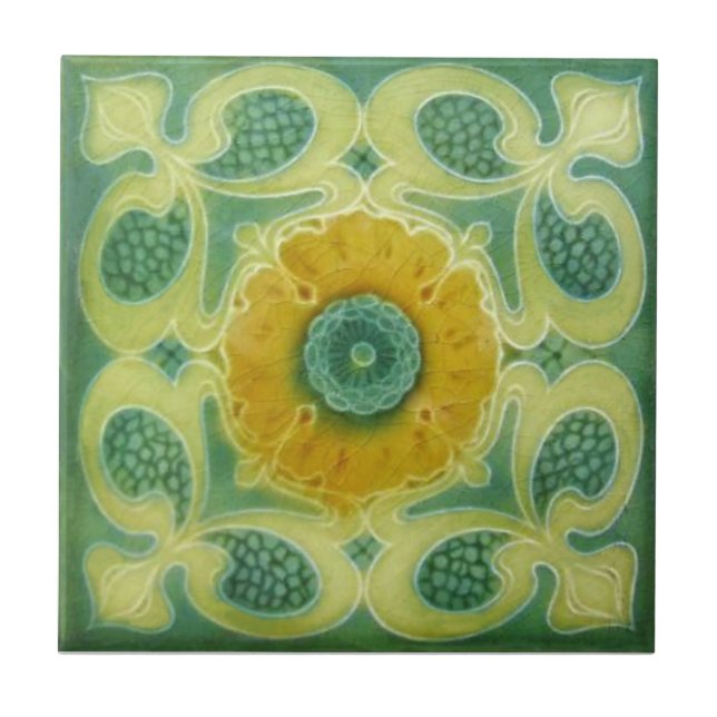 AN095 Art Nouveau Reproduction Antique Tile (Front)