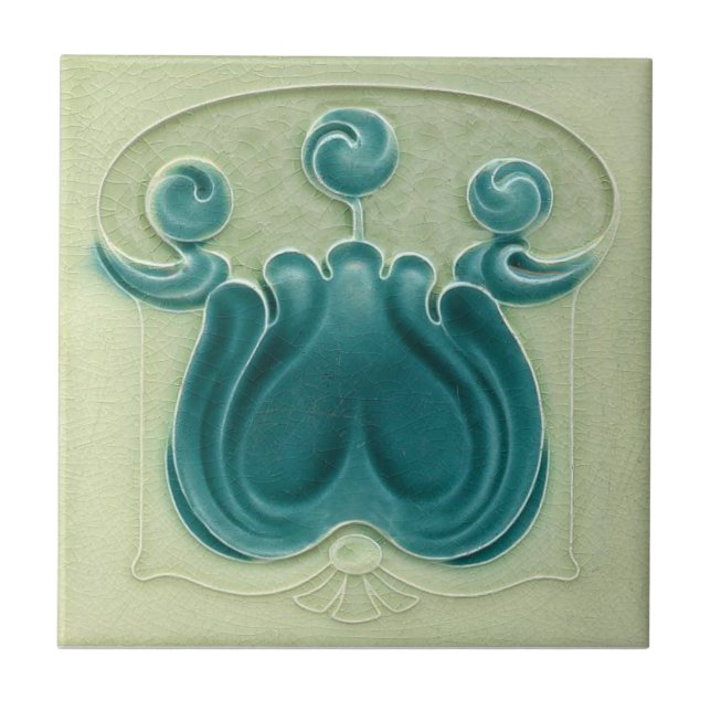 AN101 Art Nouveau Reproduction Antique Tile (Front)