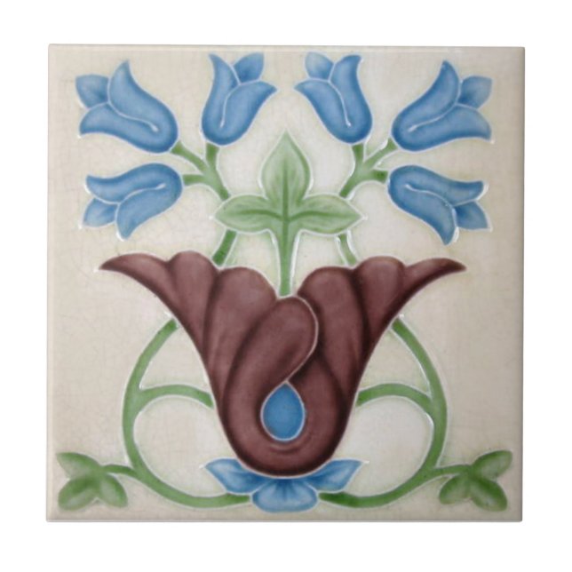 AN108 Art Nouveau Reproduction Antique Tile (Front)