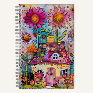 *~* AN1 Floral Fantasy Art Whimsical COTTAGE Notebook