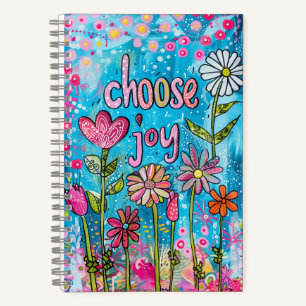 *~* AN1 Floral Fantasy Whimsical Happy Choose Joy Notebook