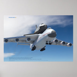 An-225 Mriya Plane with Buran Shuttle Poster