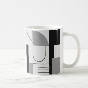 An abstract 70s-style image on a mug. coffee mug