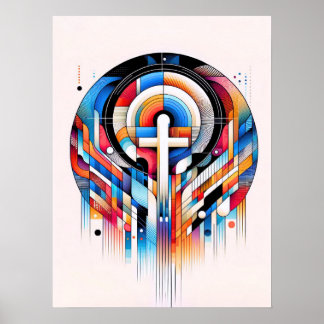 An abstract cross Christian poster