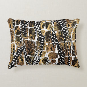 An abstract design that transforms an animal skin accent pillow