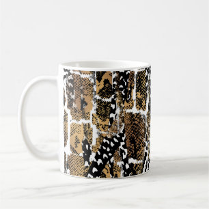 An abstract design that transforms an animal skin coffee mug