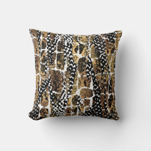 An abstract design that transforms an animal skin throw pillow