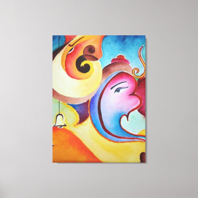 An abstract Ganesha painting Canvas Print (Front)