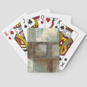 An Abstract in Blue and Brown Playing Cards