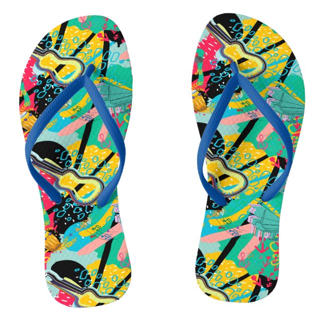 An Abstract Musical Blend Flip Flops (Footbed)