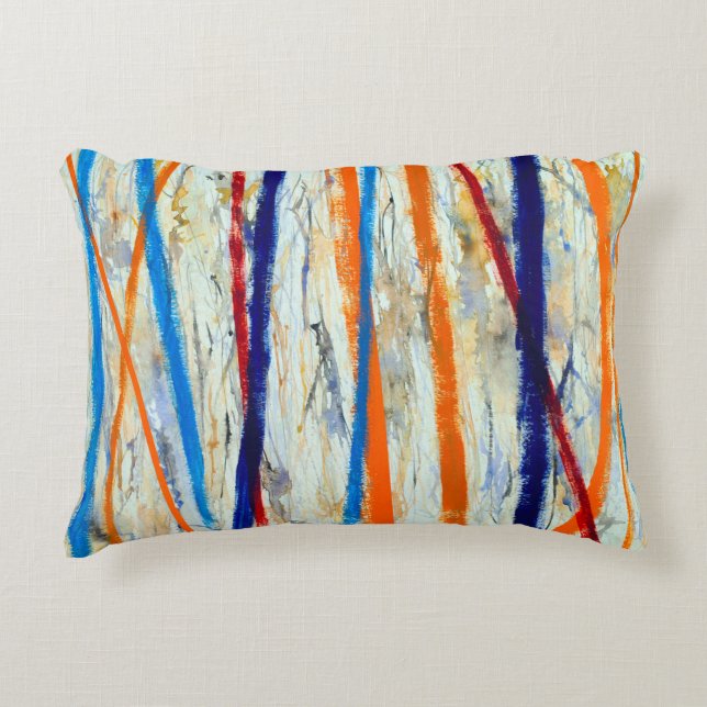 an abstract painting accent pillow (Front)