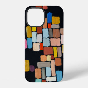 An abstract painting; geometric shapes in an irreg iPhone 12 case