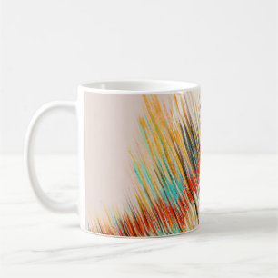 An abstract painting; jagged lines arranged in irr coffee mug
