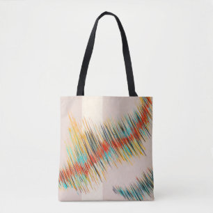 An abstract painting; jagged lines arranged in irr tote bag