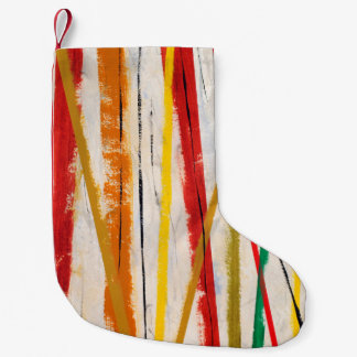 an abstract painting small christmas stocking