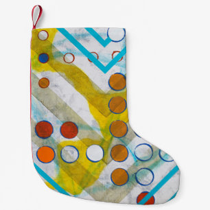 an abstract painting small christmas stocking