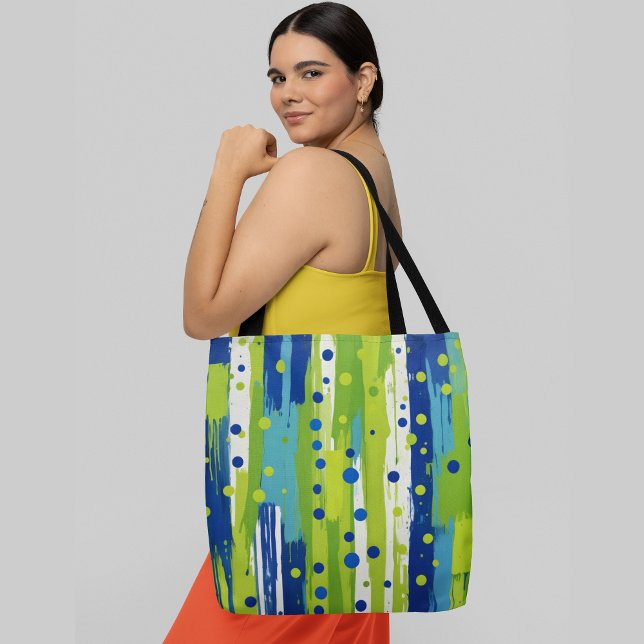 An abstract painting with vertical stripes  tote bag (Creator Uploaded)