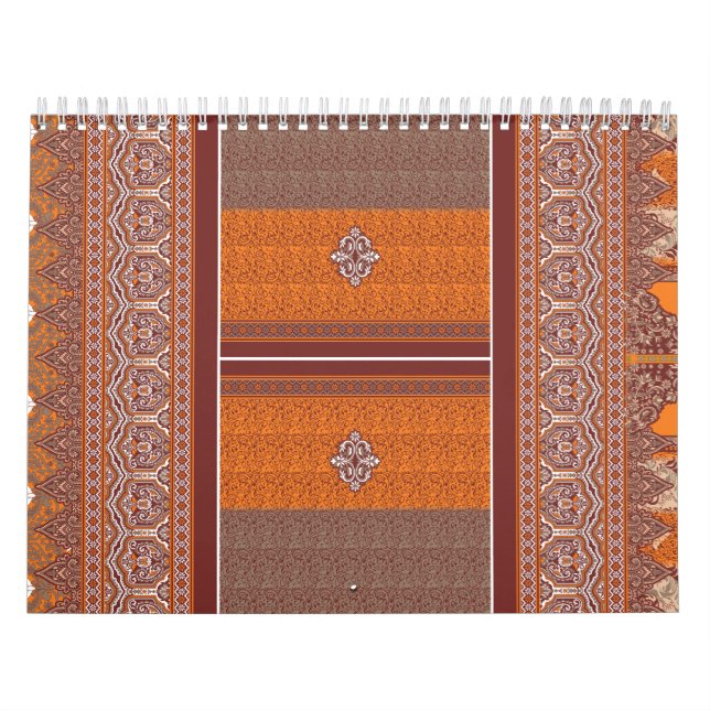 An abstract pattern featuring shades of orange and calendar (Cover)