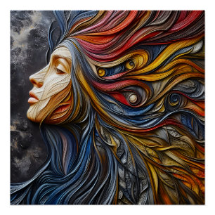 An Abstract Portrait Of The Woman With Arrogance Poster