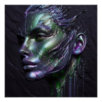 An Abstract Portrait Of Woman's Face - Textured