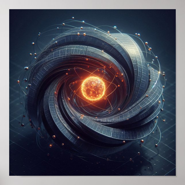 An abstract technical background image poster (Front)