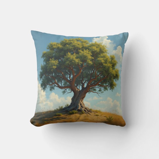 an acacia tree pillow cushion (Front)