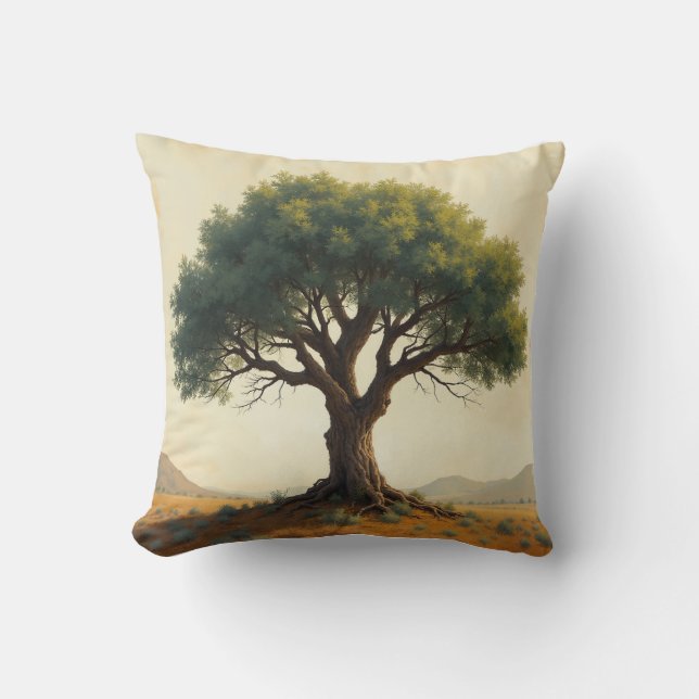 an acacia tree pillow cushion (Front)