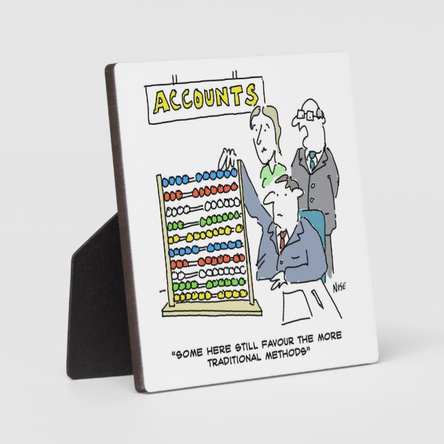 An Accountant Using an Abacus at Work Plaque (Front)
