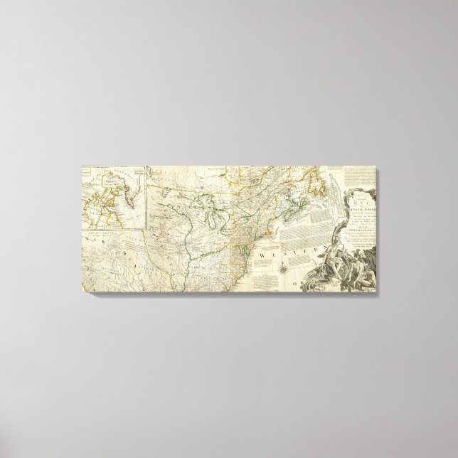 An Accurate Map Of North America Northern section Canvas Print (Front)