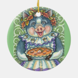 An Acorn And Squash Pie PIG ORNAMENT