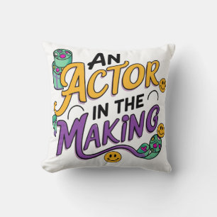 An actor in the making throw pillow