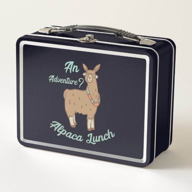 An Adventure? Alpaca Lunch Metal Lunch Box (Front)