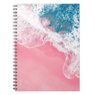 An aerial view of a pink sandy beach in New South  Notebook