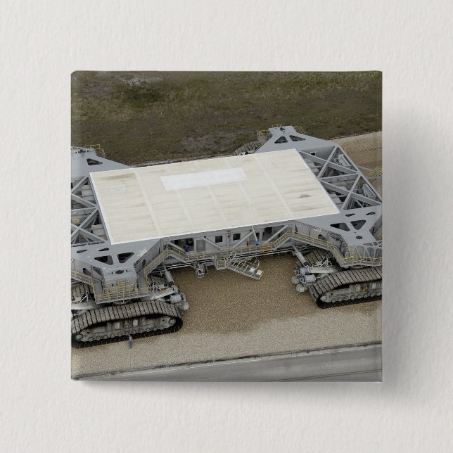 An aerial view of the crawler-transporter 2 inch square button (Front)