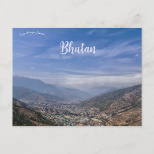 An Aerial View of Thimphu Bhutan Postcard