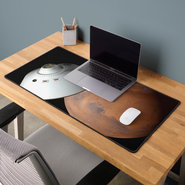 An Aeroshell-Encased Spacecraft Approaching Mars. Desk Mat (Office 2)