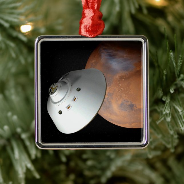 An Aeroshell-Encased Spacecraft Approaching Mars. Metal Ornament (Tree)