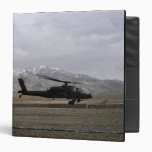 An AH-64A Apache taking off Binder