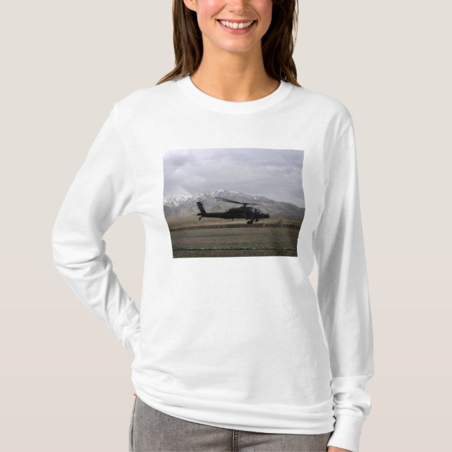 An AH-64A Apache taking off T-Shirt (Front)