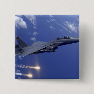 An Air Force F-15E Strike Eagle 2 Inch Square Button