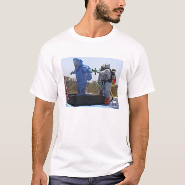 An airman stands in a tub T-Shirt (Front)