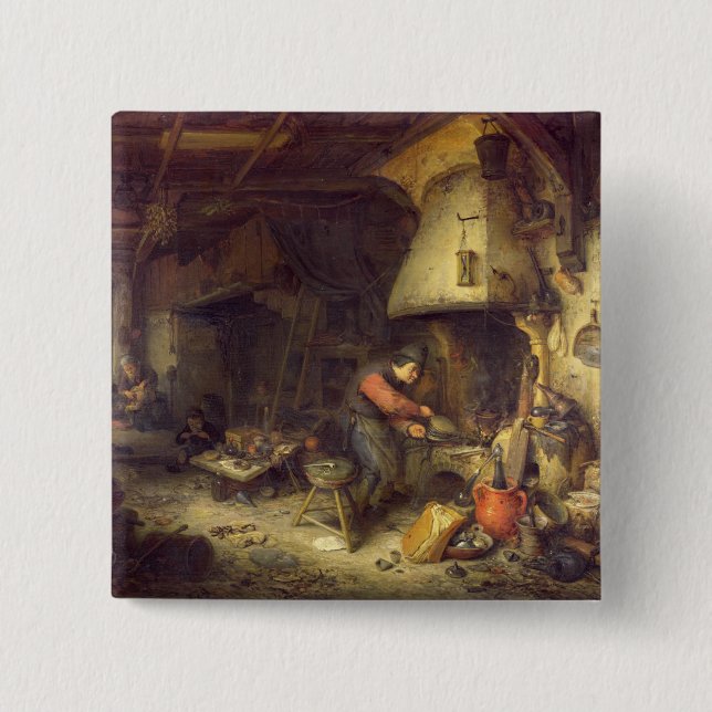 An Alchemist, 1611 2 Inch Square Button (Front)