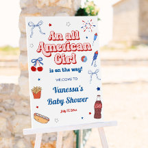 An All American Girl Baby Shower Welcome