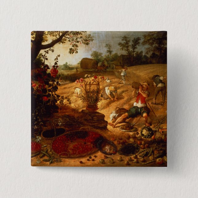 An allegory of Summer 2 Inch Square Button (Front)