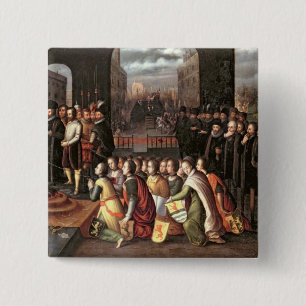 An Allegory of the Tyranny of the Duke of Alba 2 Inch Square Button